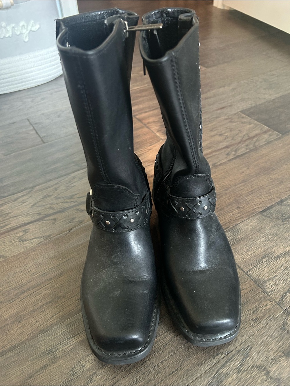 Harley-Davidson Auburn Black Leather Harness Motorcycle Boots Women’s Size 6 - Picture 4 of 6